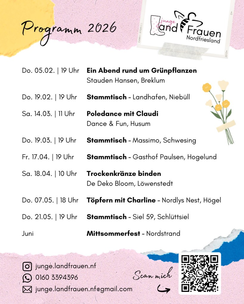 Junge LandFrauen Nordfriesland Programm 2026